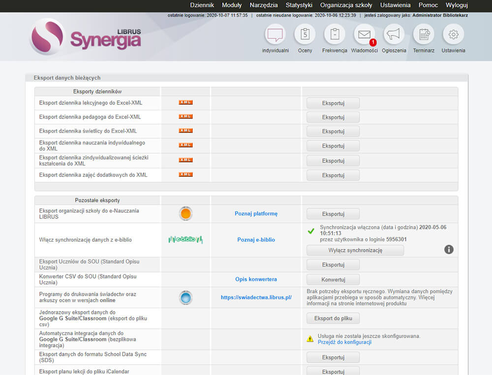 e-biblio librus biblioteka w szkole szkoła edukacja oświata synergia